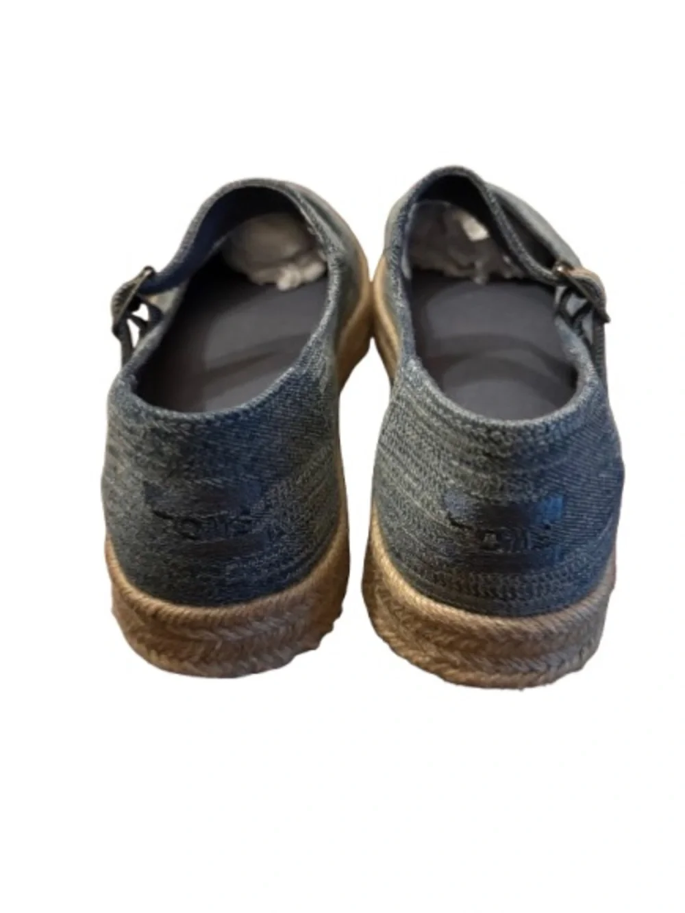 TOMS Carolina Mary Jane Espadrille Flats Dark Sky Denim Size 10 Like New
